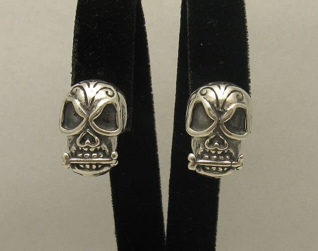 E000359 Silber-Ohrringe 925 Schädel von EmpressSilver