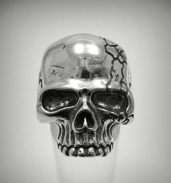 Sterling Silber Biker Ring Big Skull Solid Echte Stamped 925 Nickel Frei von EmpressSilver