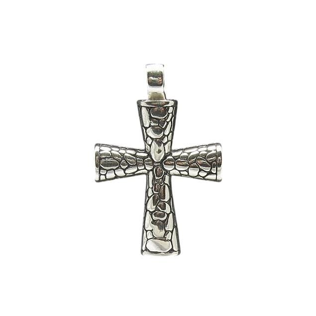 Sterling Silber Kreuz Anhänger | 925 Strukturstein Modernes Christliches Schmuckgeschenk von EmpressSilver