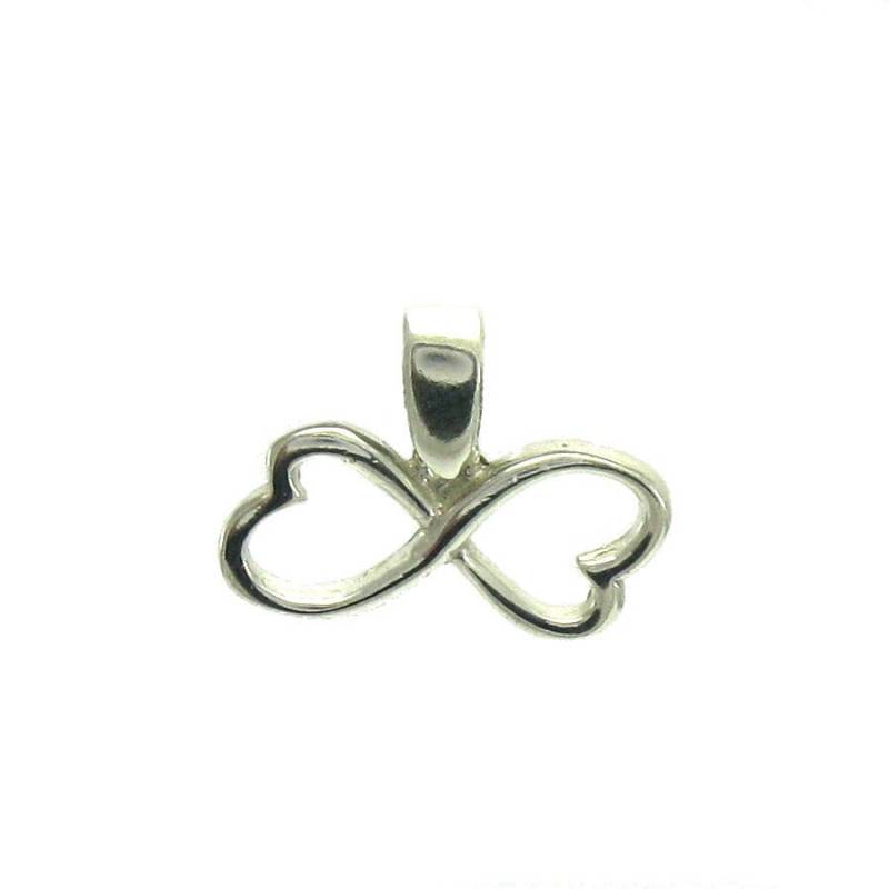 Stilvolle Sterling Silber Anhänger Charm Eternity Zwei Herzen Unendlichkeit Massiv Mit 925 Nickelfrei Gekennzeichnet von EmpressSilver