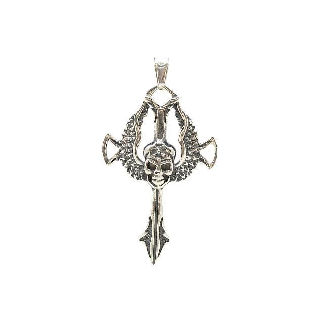 sterling Silber Anhänger Kreuz Mit Schädel Solid Echte Gestempelt 925 Nickel Frei von EmpressSilver