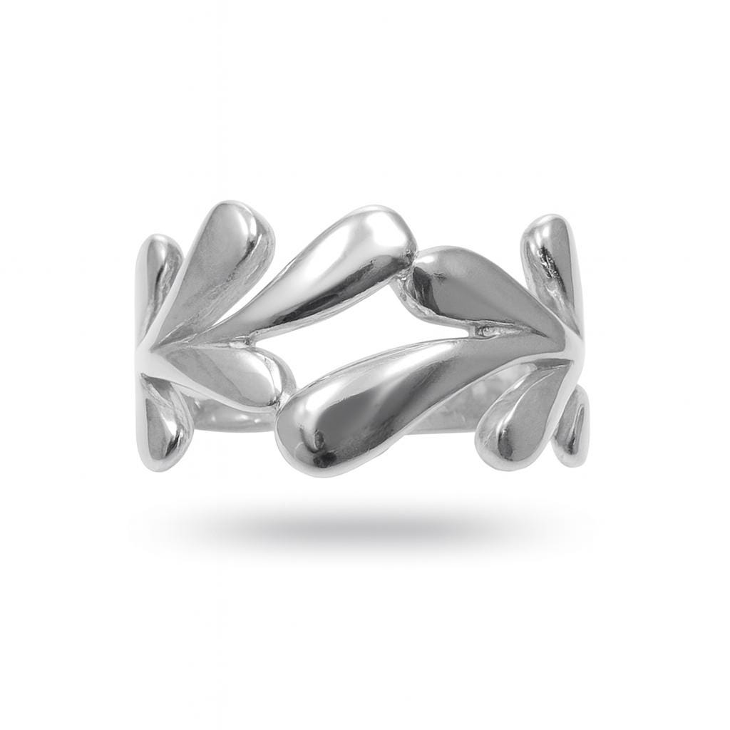 sterling Silber Blatt Design Ring Gestempelt 925 Nickelfrei von EmpressSilver