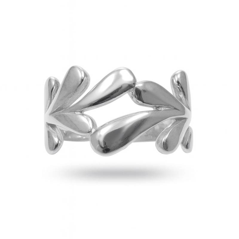 sterling Silber Blatt Design Ring Gestempelt 925 Nickelfrei von EmpressSilver