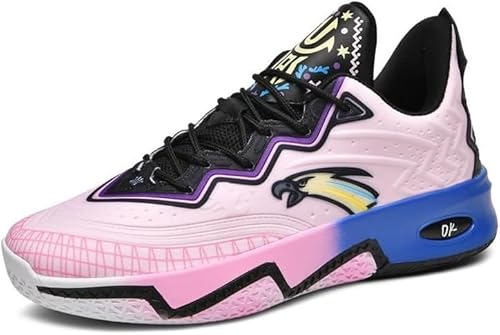 EmpressStride Atmungsaktive Unisex-Basketballschuhe – rutschfeste, verschleißfeste und leichte Trainingsschuhe mit Stoßdämpfung und Rückprall for den Platz und das tägliche Training(Pink,41 EU) von EmpressStride