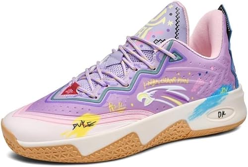 EmpressStride Atmungsaktive Unisex-Basketballschuhe – rutschfeste, verschleißfeste und leichte Trainingsschuhe mit Stoßdämpfung und Rückprall for den Platz und das tägliche Training(Purple,40 EU) von EmpressStride