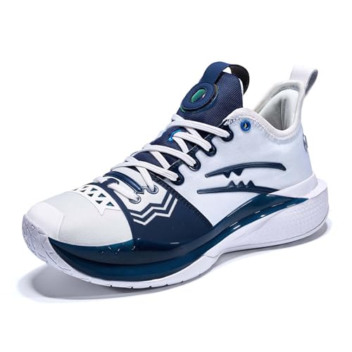EmpressStride Basketballschuhe for Herren und Damen, modische High-Top-Laufschuhe, rutschfeste Fitness-Trainingsschuhe, modische, Bequeme Freizeit-Wanderschuhe(White Black,42 EU) von EmpressStride