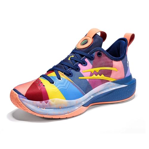 EmpressStride Basketballschuhe for Herren und Damen, modische High-Top-Laufschuhe, rutschfeste Fitness-Trainingsschuhe, modische, Bequeme Freizeit-Wanderschuhe(White Blue,40 EU) von EmpressStride