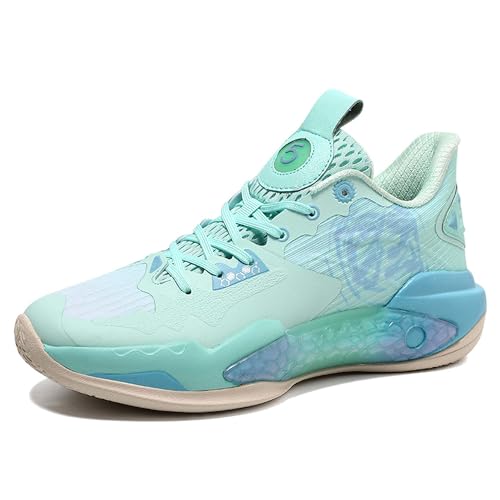 EmpressStride Gepolsterte Performance-Basketballschuhe for Herren, atmungsaktives und strapazierfähiges Obermaterial, leichte Unterstützung, stylische Sport-Sneaker(Green,40 EU) von EmpressStride