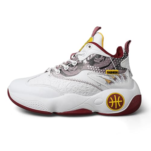 EmpressStride Herren-Basketballschuhe High Top – Atmungsaktive, rutschfeste Turnschuhe – Leichte Trainings-Sneaker for Sport & Streetstyle(Purple-a,44 EU) von EmpressStride