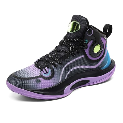 EmpressStride Herren Basketballschuhe High Top - Mit Knöchelschutz & Dämpfung - Atmungsaktive & rutschfeste Sohle für Indoor und Outdoor Sport, Training & Spiele(Purple,43 EU) von EmpressStride