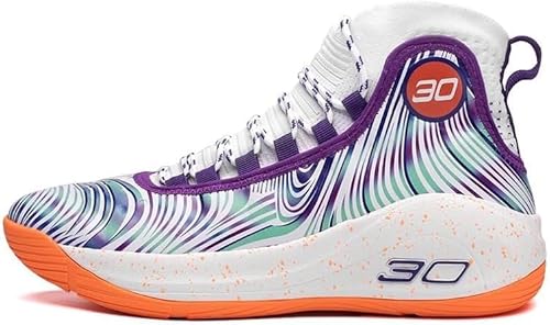 EmpressStride Herren-Basketballschuhe mit hohem Schnitt, atmungsaktive, rutschfeste Indoor- und Outdoor-Sporttrainingsschuhe for Basketballfans(Purple,35 EU) von EmpressStride