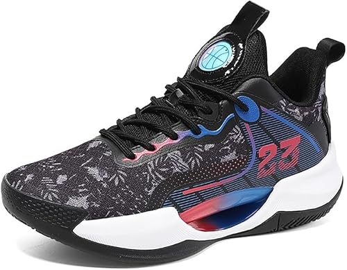 EmpressStride High-Top-Basketballschuhe for Herren, stoßdämpfende, rutschfeste und verschleißfeste Trainingsschuhe for Basketballfans im Innen- und Außenbereich(Black,39 EU) von EmpressStride