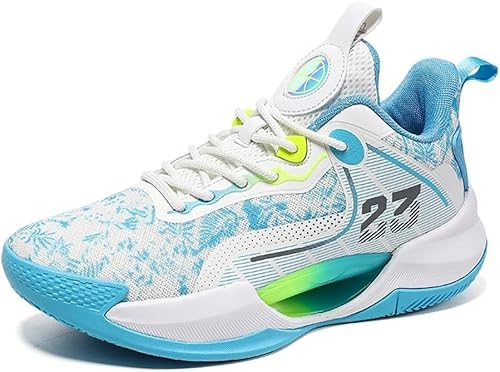 EmpressStride High-Top-Basketballschuhe for Herren, stoßdämpfende, rutschfeste und verschleißfeste Trainingsschuhe for Basketballfans im Innen- und Außenbereich(Blue,39 EU) von EmpressStride