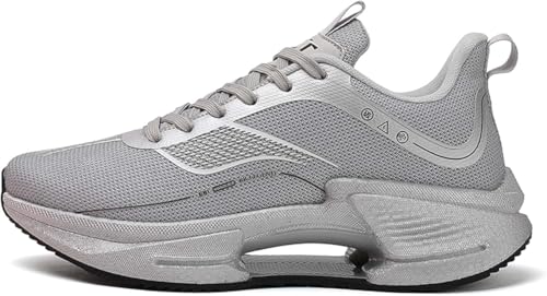 EmpressStride Laufschuhe for Herren und Damen – leichte Fitness-Workout-Sneaker mit Luftpolsterunterstützung, rutschfeste Trainings-Sportschuhe(Silver,38 EU) von EmpressStride