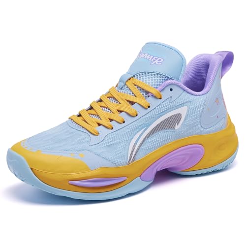 EmpressStride Leichte, atmungsaktive Basketballschuhe mit Dämpfung – rutschfeste, strapazierfähige Sneaker for professionelles Training und spielbereite Leistung – Unisex(06 Blue,37 EU) von EmpressStride