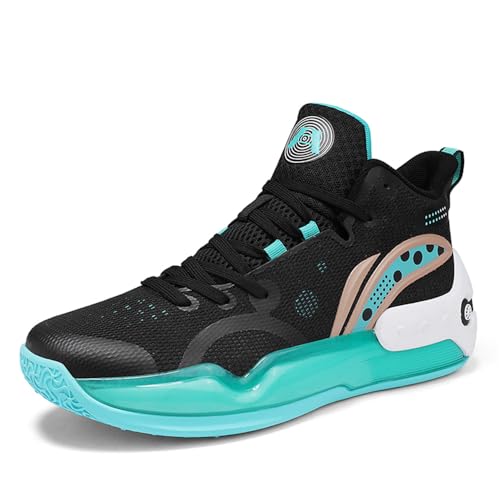 EmpressStride Professionelle Basketballschuhe for Herren, Arbeitsschuhe for Herren, Cross-Sneakers(Black,43 EU) von EmpressStride