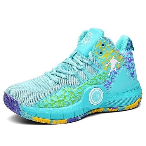 EmpressStride Professionelle Basketballschuhe for Herren, High-Top-Unterstützung, atmungsaktives Mesh, rutschfest und verschleißfest, Sportstiefel in Übergröße(Moon,42 EU) von EmpressStride