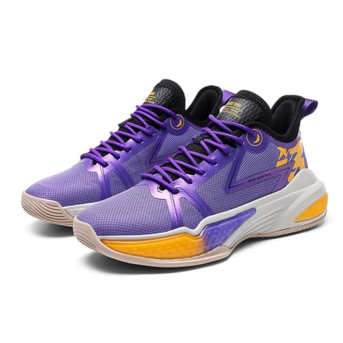 EmpressStride Professionelle Basketballschuhe for Herren | Atmungsaktives Mesh | Stoßdämpfungstechnologie | Wettkampf & Training | Multifunktional for Sportbegeisterte(Purple,39 EU) von EmpressStride