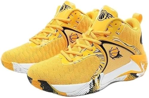 EmpressStride Professionelle Basketballschuhe for Herren – Hohe Dämpfung, strapazierfähige Außensohle, atmungsaktives Obermaterial, Spiel & Training(Yellow,42 EU) von EmpressStride