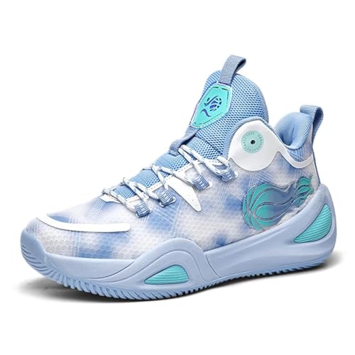 EmpressStride Professionelle High-Top-Basketballschuhe, atmungsaktive Mesh-Sportschuhe, gepolsterte, rutschfeste Trainingsschuhe, for den Platz und die Freizeit ﻿(Blue,44 EU) von EmpressStride