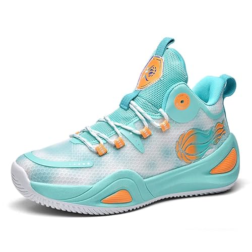 EmpressStride Professionelle High-Top-Basketballschuhe, atmungsaktive Mesh-Sportschuhe, gepolsterte, rutschfeste Trainingsschuhe, for den Platz und die Freizeit ﻿(Green,37 EU) von EmpressStride