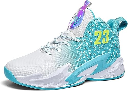 EmpressStride Professionelle High-Top-Basketballschuhe for Herren, Premium-Dämpfung, verbesserte Traktion und Haltbarkeit, Leistung auf jedem Platz(Blue,43 EU) von EmpressStride