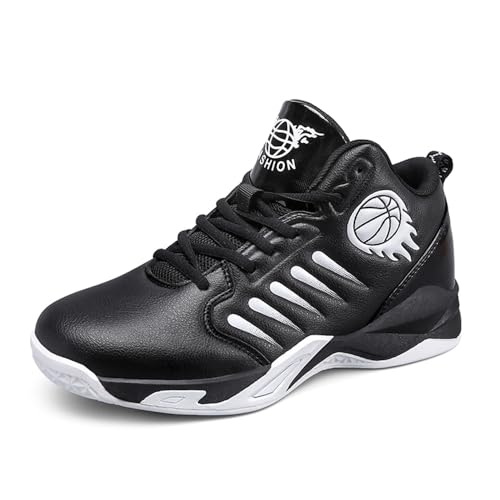 EmpressStride Professionelle High-Top-Basketballschuhe for Herren – Strapazierfähige Traktion, atmungsaktiver Halt und platztauglicher Komfort for Intensive Spiele(Black,44 EU) von EmpressStride