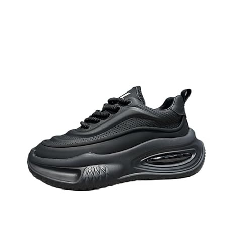 EmpressStride Stilvolle Herrenmode – Forward Sneakers. Stoßdämpfend, bequem, Dicke Sohle und atmungsaktiver Schnürstil(G-222 Black,42 EU) von EmpressStride