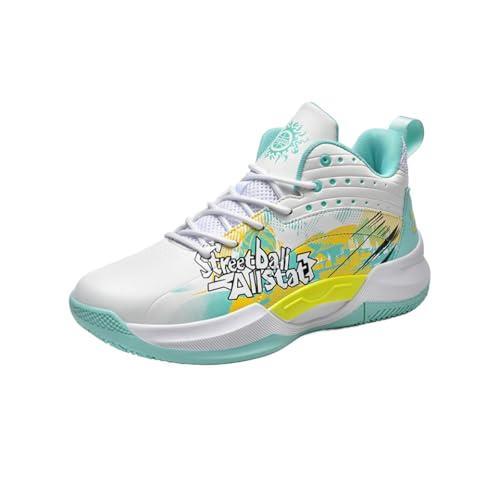 EmpressStride Streetball-Basketballschuhe for Herren – leichte Performance-Sneaker mit atmungsaktivem Mesh und Knöchelstütze(Orange,38 EU) von EmpressStride