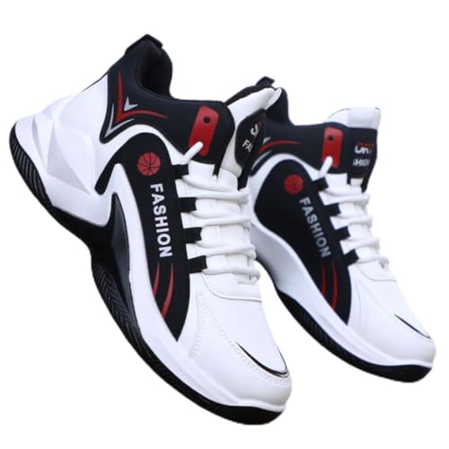 EmpressStride Stylische High-Top-Basketballschuhe for Herren: Lässiger Stil, Bequeme Passform und verschleißfestes Design(Black,37 EU) von EmpressStride