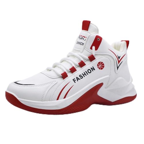 EmpressStride Stylische High-Top-Basketballschuhe for Herren: Lässiger Stil, Bequeme Passform und verschleißfestes Design(Red,43 EU) von EmpressStride