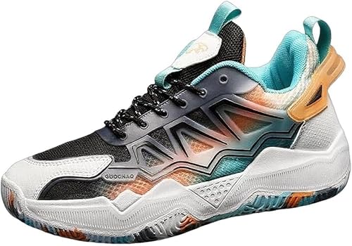 EmpressStride Trendige Basketballschuhe for Herren – Leichte Atmungsaktivität, Flexibler Halt und stylischer Look for das Spiel auf dem Court und der Straße(Blackorange,42 EU) von EmpressStride