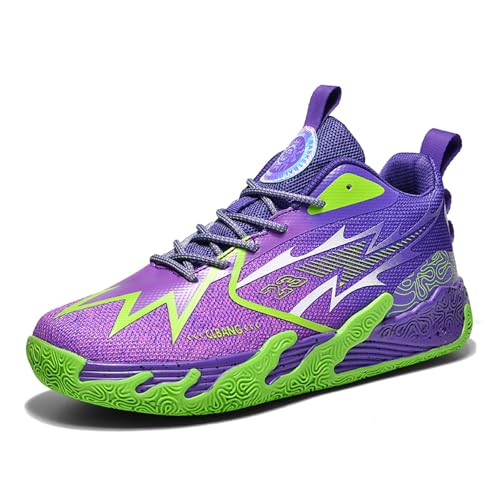EmpressStride Unisex-Basketballschuhe: atmungsaktives Mesh, rutschfeste Sohle, sportliches Design & komfortabler Sitz.(Purple,38 EU) von EmpressStride