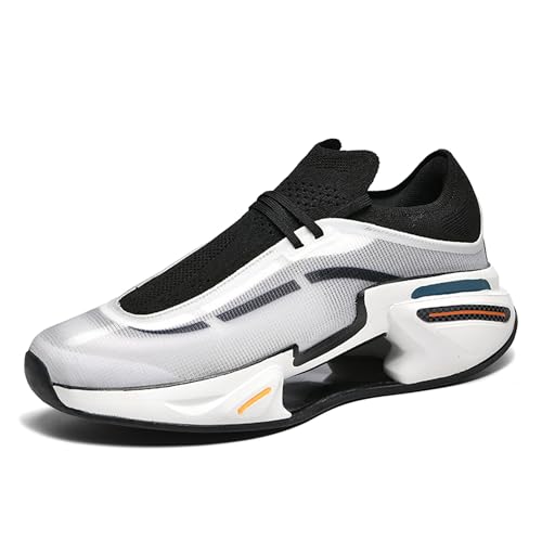 Herren-Laufschuhe, stylische Mode – nach vorne gerichtet, leichtes, atmungsaktives Mesh-Obermaterial, Innovative gepolsterte Sohle, passt Sich bequem der Fußform an(Black,44 EU) von EmpressStride