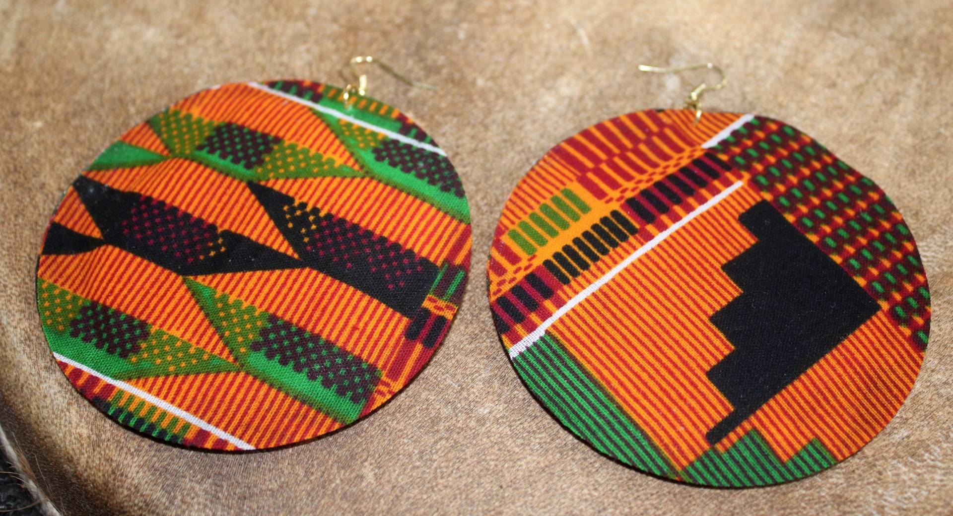 Kente Stoff Ohrringe | Large Kente Stoff Ohrringe | Large von Emprezzed