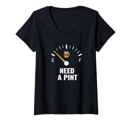 Damen Leeres Humor-Design für Bierliebhaber T-Shirt mit V-Ausschnitt Damen Leeres Humor-Design für Bierliebhaber T-Shirt mit V-Ausschnitt von Empty Beer Gauge Funny Design for Party Mates