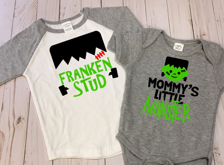 Familie Frankenstein Halloweenkostüm Passende Shirts & Bodysuit von EmsMonogramsKids