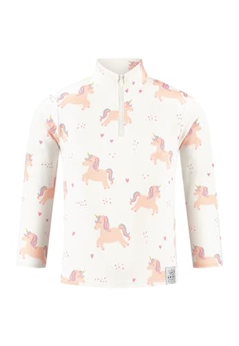 Emski - Mädchen Skipullover mit Einhorn Print – Atmungsaktives skirolli mit 1/4 Reißverschluss für Winter und Outdoor-Aktivitäten (DE/NL/SE/PL, Numerisch, 110, Regular, Weiß) von Emski