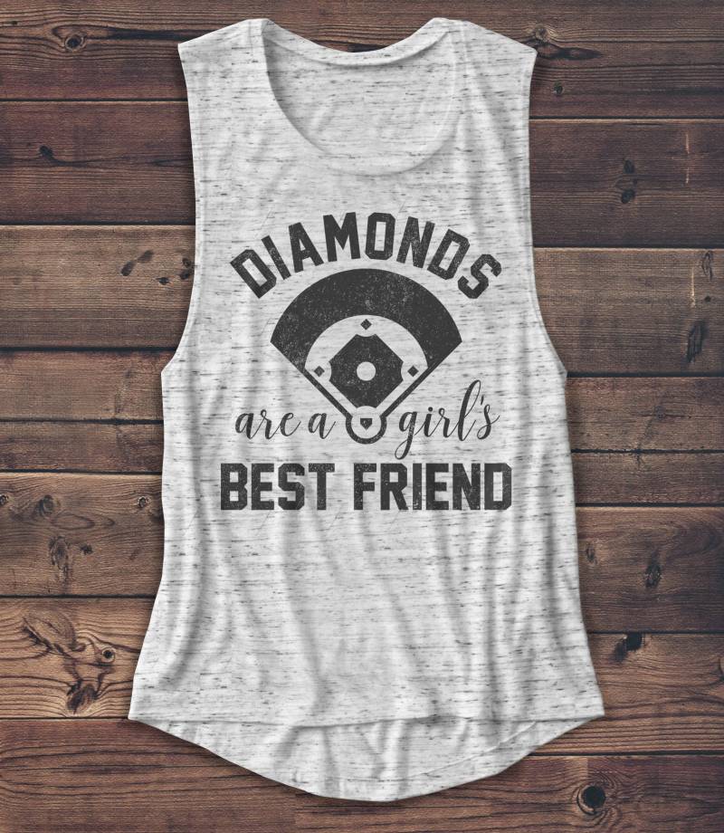 Diamonds Are A Girl Es Best Friend - Baseball Damen Muskel-T-Shirt Muskel Tank T Shir Grafik-T-Shirt Workout Top Mom von Emtizee