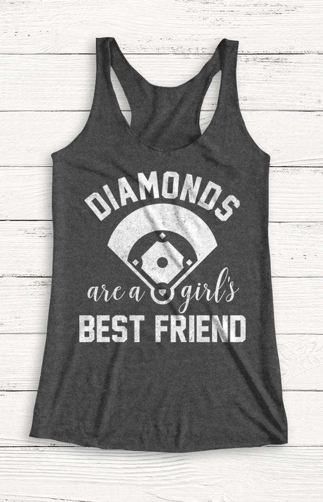 Diamonds Are A Girl's Best Friend - Baseball Mrs. Tank Top Braut Party Tops Brautjungfer Trauzeugin Junggesellinnen von Emtizee