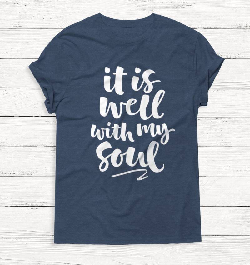 Es Ist Gut Mit Meiner Seele - Ostern Jesus Gott Christliches Shirt Anbetung Grafik T -Shirts Crewneck Kirche Religion von Emtizee