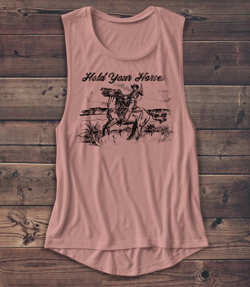 Halten Sie Ihre Pferde Muskel-T-Shirt, Western Tank Top von Emtizee