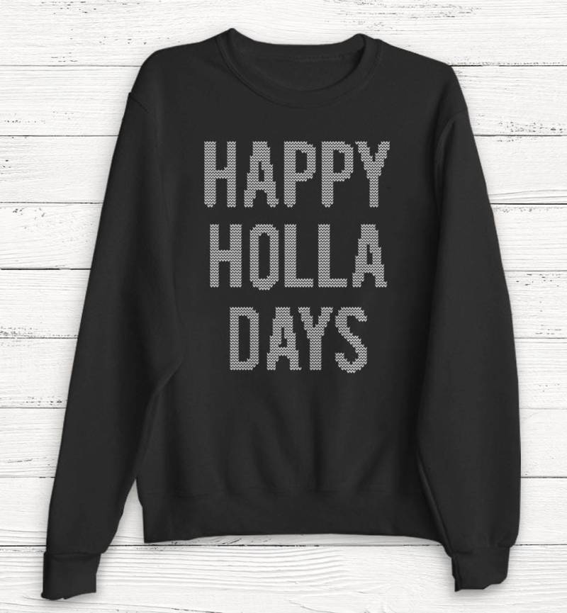 Happy Holla Days Pullover - Weihnachtspullover Weihnachtshemd Damen Weihnachten Hässlicher von Emtizee