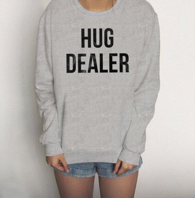 Hug Dealer Pullover Sweatshirt Damen Crewneck Herren Fleece T-Shirts Hipster von Emtizee