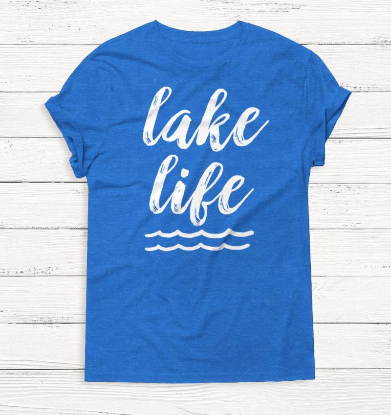 Lake Life Shirt - Damen Muskelshirt Muskel Tank Urlaub Natur T Grafik Workout Top Strand von Emtizee