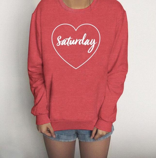 Love Saturday - Weekend Pullover Sweatshirt Damen Crewneck Herren Fleece T-Shirts Hipster von Emtizee