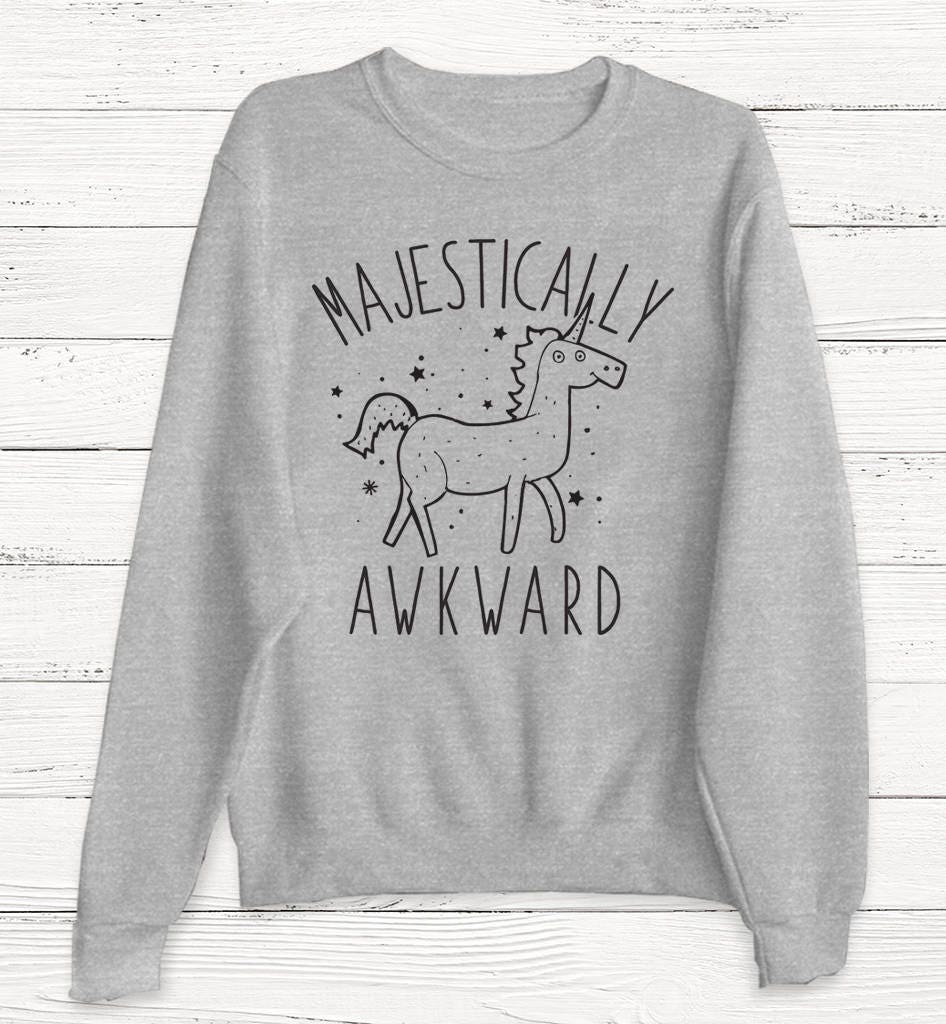 Majestätisch Awkward Pullover - Einhorn Tierpullover Fee Kätzchen Lustiger Katzenpullover Humor Geschenk Geburtstag von Emtizee