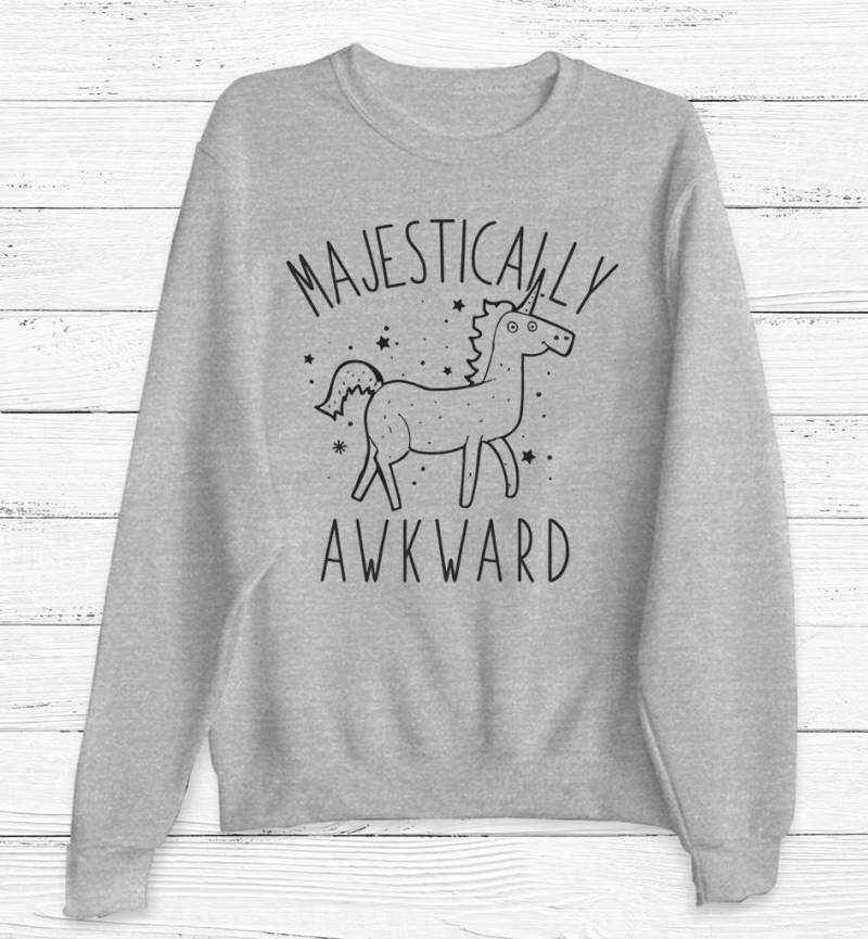Majestätisch Awkward Pullover - Einhorn Tierpullover Fee Kätzchen Lustiger Katzenpullover Humor Geschenk Geburtstag von Emtizee