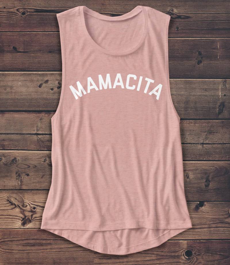 Mamacita - Damen Muskelshirt Muskel Tank Muttertag Shirt Mama Kaffee Grafik T Mode Workout von Emtizee