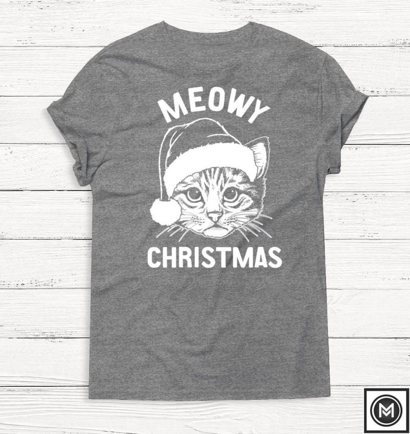 Meowy Weihnachtshemd - Katzenhemd Thanksgiving-Hemd Frauen-Weihnachtshemd Weihnachtsbaum Weihnachtsmann Haustier von Emtizee